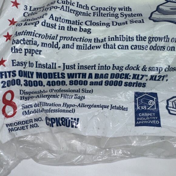 2 Packs of 8 Genuine‎ Oreck CCPK8DW Hypo-Allergenic Type CC Vacuum Cleaner Bags - Picture 3 of 5